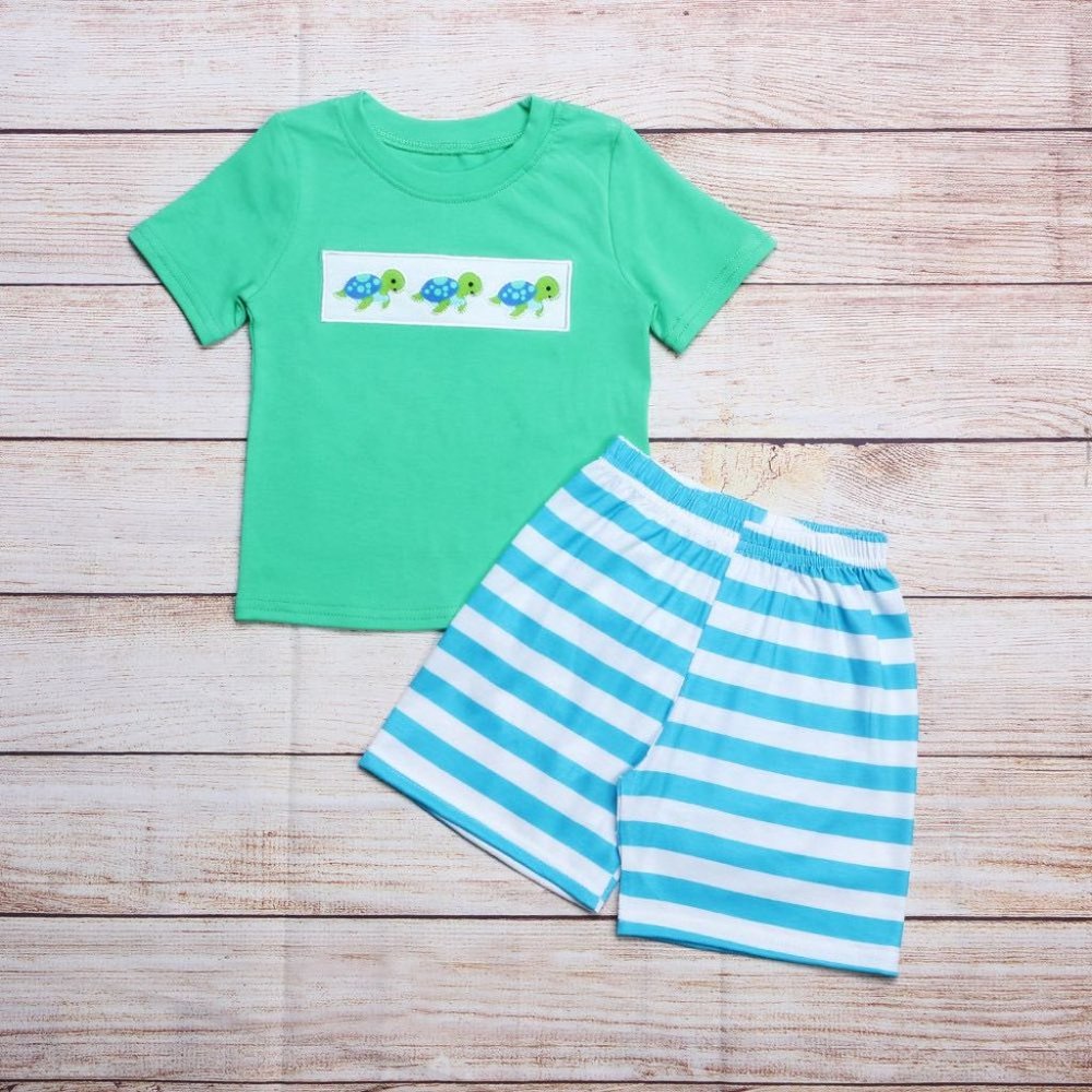 Boutique Boys Turtles Shorts Outfit Set
